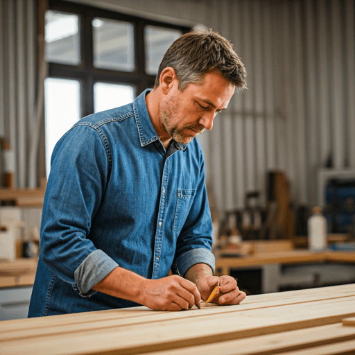 John Potts working in the shop